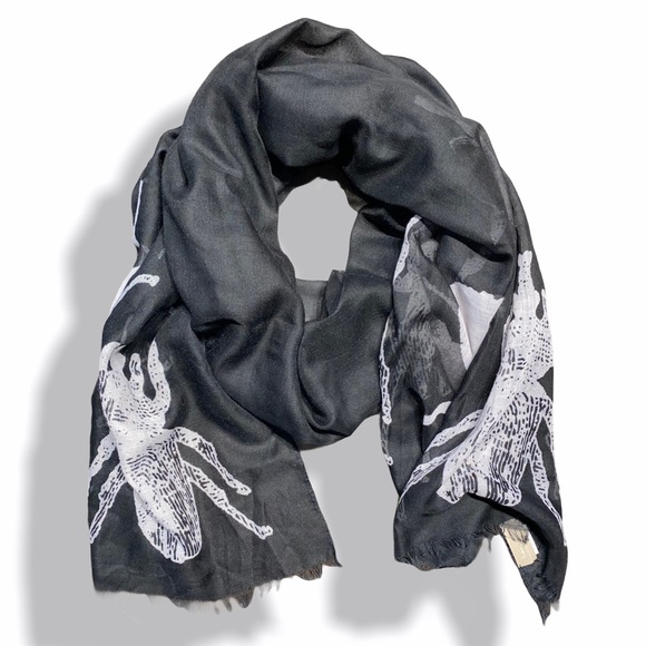 Long Scarf with Scarabs along both ends Unique - Picture 1 of 6